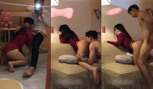 Mahasiswi berkacamata rok merah, diajak main, jariin memek sampai bokongnya merah